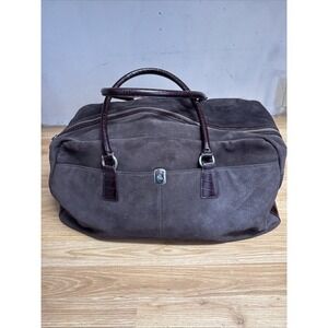 Ralph Lauren Brown Suede & Leather 21"  Duffle Bag Carry On Weekender Luggage RL